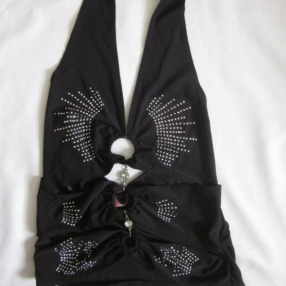 Saale Jeans Cutout Halter Top - sz L